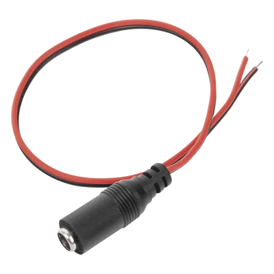 Cable de Alimentación DC / Conector Hembra 5.5 mm/2.1 mm / Puntas Libres / 28.5 cm / Polaridad Codificada / 12 VCC