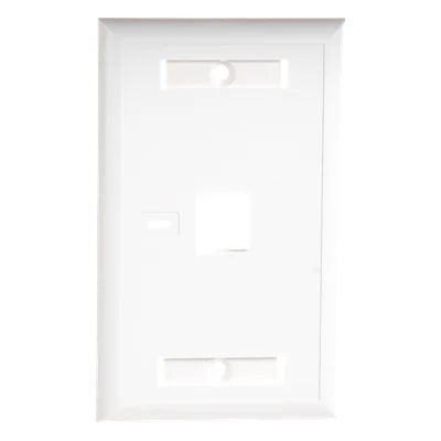 Placa de Pared / 1 Puerto Keystone / 70 x 115 mm (2.75' x 4.52') / UL 94V-0 / Blanco