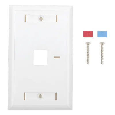 Placa de Pared / 1 Puerto Keystone / 70 x 115 mm (2.75' x 4.52') / UL 94V-0 / Blanco