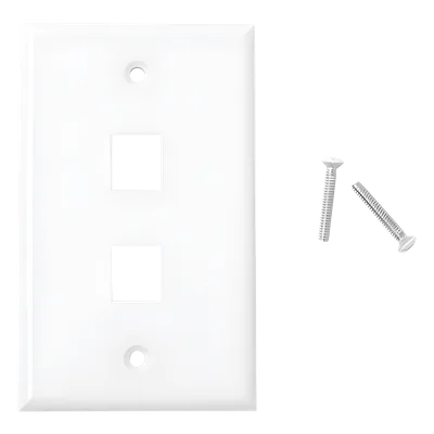 Placa de Pared / 2 Puertos Keystone / Montaje Vertical / UL 94V-0 / 70 x 115 mm (2.75 x 4.52 in)