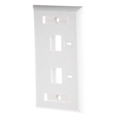 Placa de Pared Keystone / 2 Puertos / Vertical / Policarbonato Retardante de Flama / Espacio para Etiqueta