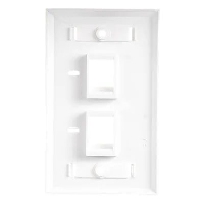 Placa de Pared Keystone / 2 Puertos / Vertical / Policarbonato Retardante de Flama / Espacio para Etiqueta