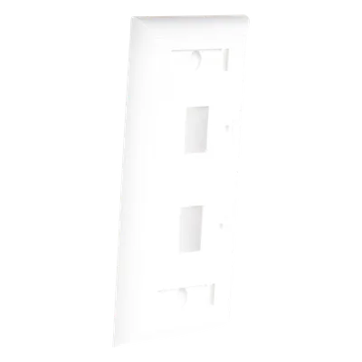 Placa de Pared Keystone / 2 Puertos / Vertical / Policarbonato Retardante de Flama / Espacio para Etiqueta