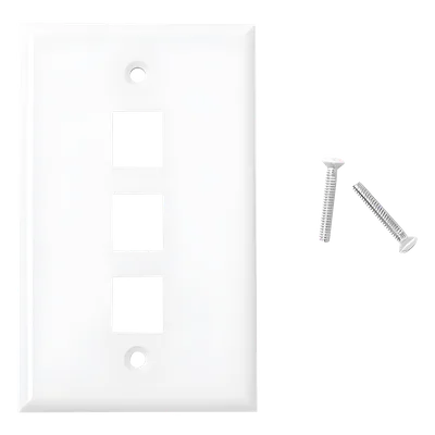 Placa de Pared / 3 Puertos Keystone / Vertical / Termoplástico UL94V-0 / 2.75'x4.52'