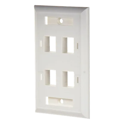 Placa de Pared Keystone / 4 Puertos / Espacio para Etiqueta / UL 94V-0 / 70 x 115mm (2.75' x 4.52')