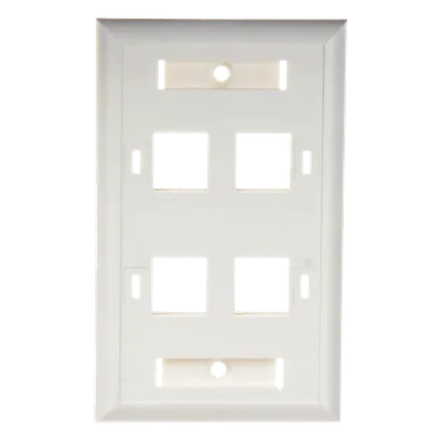 Placa de Pared Keystone / 4 Puertos / Espacio para Etiqueta / UL 94V-0 / 70 x 115mm (2.75' x 4.52')