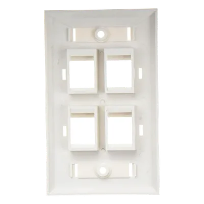 Placa de Pared Keystone / 4 Puertos / Espacio para Etiqueta / UL 94V-0 / 70 x 115mm (2.75' x 4.52')