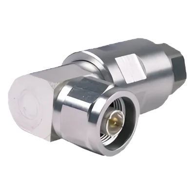 Conector RF N Macho / Ángulo Recto / IP68 / 50 Ω / 0–10200 MHz / Cable 1/2" (12.7 mm) / 500 Ciclos