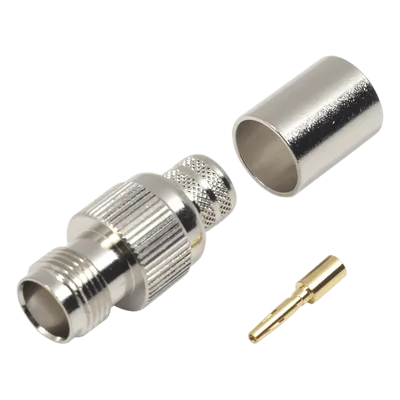Conector TNC Hembra / Anillo Plegable / Bronce Niquelado / Contacto Oro / Teflón / 9913, 7810A, 8214, CNT-400, RG8/U-SYS, RFLASH-1113