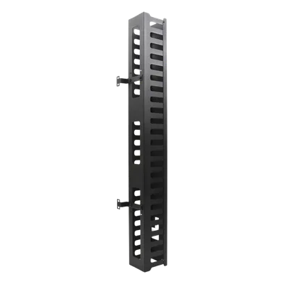 Organizador de Cable Vertical / 24 UR / Acero Sólido / Capacidad 260 Cables Cat5 / Tapa Protectora / Compatible Serie EIRL