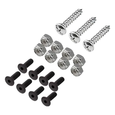Kit de Instalación para Chapa Magnética / 19 Piezas / Tornillos Socket Flat 6/32 / Tuercas Insertables 6/32 / Tornillos Busca Rosca 8 x 3/4