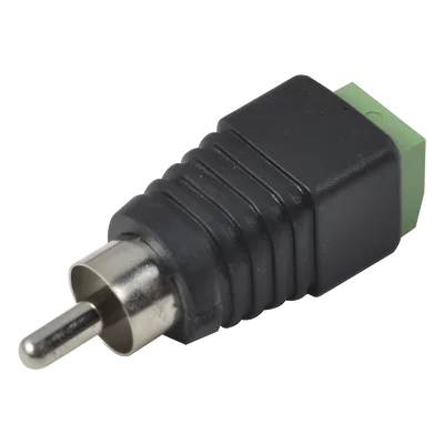 Adaptador RCA Macho / Terminales Tipo Tornillo / Polarizado / 4.3 x 1.4 x 1.3 cm / Audio y Video Profesional