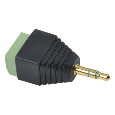 Adaptador de Audio y Video / Conector 3.5 mm Macho / Terminal Atornillable 3-Pin / Montaje sin Soldadura