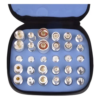 Kit de Adaptadores Coaxiales / 30 Piezas / UNIDAPT / Bronce Blanco / Estuche con Ziper
