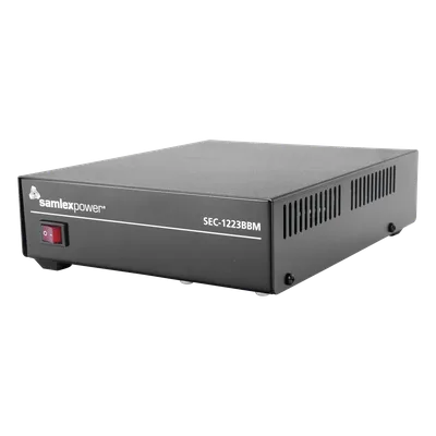 Fuente de Poder Conmutada / 13.8 VCC / 23 A Continua / 25 A Máxima / Cargador de Baterías Integrado / 120 VCA Entrada