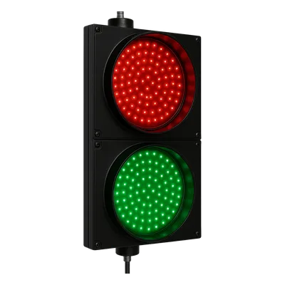 Semáforo LED / Diámetro 20 cm / Rojo y Verde / 90 LEDs por color / 10 W / IP Hermético / 110 VCA