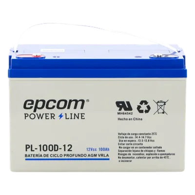 Batería AGM-VRLA Ciclo Profundo / 12 Vcc / 100 Ah / Terminales M6 HEX / Aplicaciones Fotovoltaicas