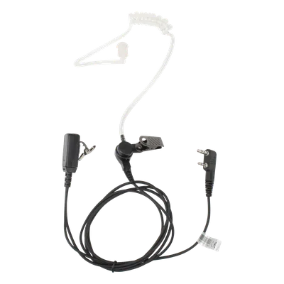Micrófono-Audífono de Tubo Acústico / Grado Médico / PTT de Alta Resistencia / Cable Reforzado con Kevlar / Compatible con Radios KENWOOD y TXPRO