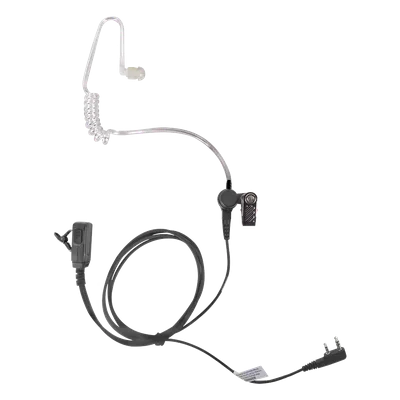 Micrófono-Audífono de Tubo Acústico / Grado Médico / PTT de Alta Resistencia / Cable Reforzado con Kevlar / Compatible con Radios KENWOOD y TXPRO