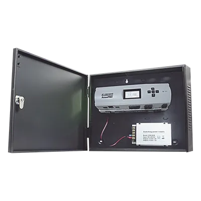 Controlador de Acceso / 4 Puertas / Biometría Integrada / 3,000 Huellas / Compatible con Sistemas de Elevadores (10 Pisos) / Incluye Gabinete y Fuente de Alimentación 12Vcc/5A