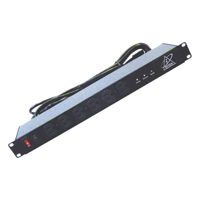 Protector de Rack 1U / 12 Salidas NEMA 5-15P / 120 VCA 15 A / Supresión EMI/RFI / 90 kA / 1.58 x 3.74 x 17.01 in