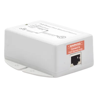 Inyector POE para Aplicación Solar, Entrada 9-36 Vcc, Salida Pasivo en 24 Vcc 10/100/1000 Mbps, Hasta 19 Watts