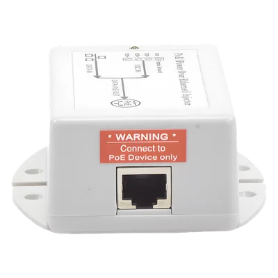 Inyector POE para Aplicación Solar, Entrada 9-36 Vcc, Salida Pasivo en 24 Vcc 10/100/1000 Mbps, Hasta 19 Watts