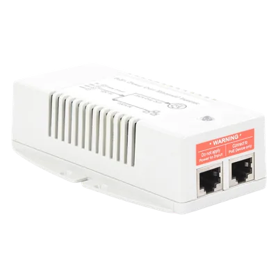 Inyector POE Para Aplicación Solar, Entrada 10-15 Vcc, Salida en 56 Vcc, 802.3 af/at, 10/100/1000 Mbps, Hasta 35 Watts