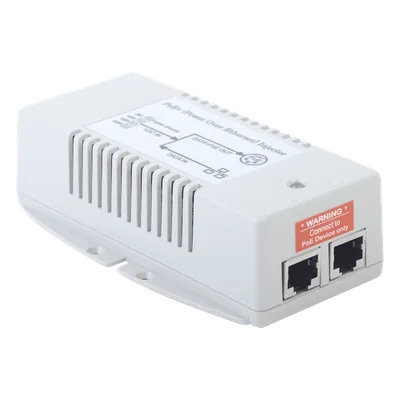 Inyector POE Para Aplicación Solar, Entrada 10-15 Vcc, Salida en 56 Vcc, 802.3 af/at, 10/100/1000 Mbps, Hasta 35 Watts
