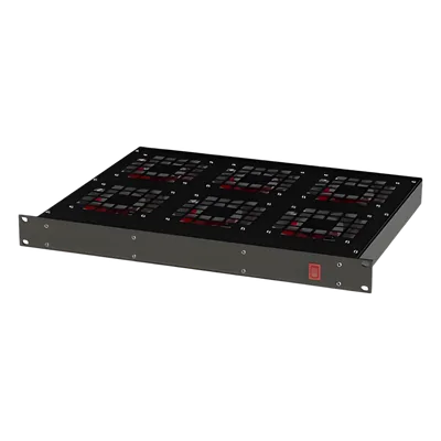 Ventilador para Rack 19" / 6 Abanicos / 1 Unidad de Rack / 110 Vca / 2.1 A / Carcasa de Acero Laminado