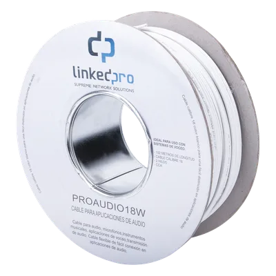 Bobina de Cable / Calibre 18 / 2 Conductores CCA / 152 m (498.7 ft) / FRNC / Blanco