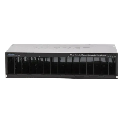 Chasis para convertidores de medios / 15 ranuras / 100-240VAC / 80W / -20 a 70°C / 438x200x103 mm (14.37x6.56x3.38 ft)