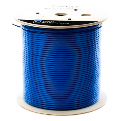 Bobina de Cable U/UTP Cat6A / 305 m (1000 pies) / 23 AWG cobre puro / 500 MHz / 10G-BaseT / UL / CM / Azul