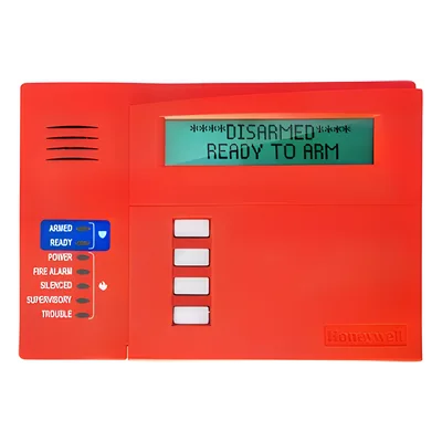 Teclado Alfanumérico LCD 2 Líneas / Gabinete Rojo / LEDs de Incendio, Supervisión y Falla / Compatible VISTA-32FB, 128FBP, 250FBP