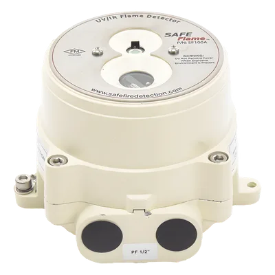 Detector de Flama UV/IR / 30 m (98 ft) Alcance / 90° HxV Campo de Visión / -40°C a 75°C / Acero Inoxidable a Prueba de Explosión