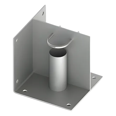 Base de Montaje para Mástil de 2" / Acero Galvanizado / Instalación en Piso o Esquina / Compatible con Mástiles SLM-15