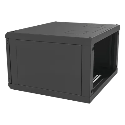 Gabinete para Montaje en Pared, con Puerta de Cristal Templado, Cuerpo Fijo, con 6 Unidades de Rack, de 19in, Fabricado en Acero