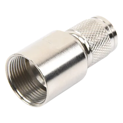 Conector TNC Macho / Rosca Izquierda Métrica / Ensamble en Línea / Bronce Plateado / Oro / Teflón / RG-8/U, 9913, LMR-400, CNT-400