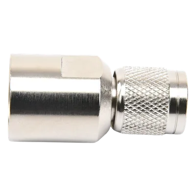 Conector TNC Macho / Rosca Izquierda Métrica / Ensamble en Línea / Bronce Plateado / Oro / Teflón / RG-8/U, 9913, LMR-400, CNT-400