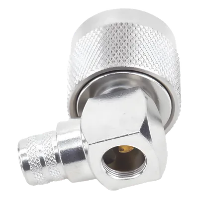 Conector N Macho / Ángulo Recto / Anillo Plegable / 50 Ohm / Para Cables Serie 400