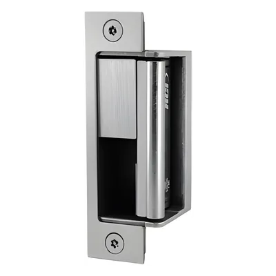 Contrachapa Eléctrica Universal / Acero Inoxidable 32D Cepillado / 1,500 lb (680 kg) Fuerza de Sujeción / 12-24 VCC-VCA Seleccionable / Fail Secure / Ajuste Horizontal 3 mm (1/8 in) / 0.19 A a 24 VCC