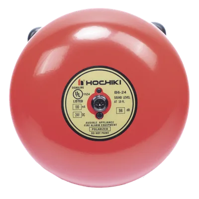 Campana de alarma de incendio / 6 pulgadas (0.5 pies) / 24 VCD / 96 dB / UL listado / Uso exterior / Montaje en caja 4 pulgadas