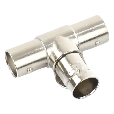 Adaptador Coaxial en T / Triple BNC Hembra / 75 Ohm / Níquel-Oro-PTFE / 14.5 x 23.7 x 33.0 mm