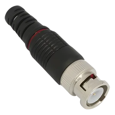 Conector BNC Macho / 75 Ohm / Montaje en Línea / Níquel-Oro-PTFE / Para Cable RG-59