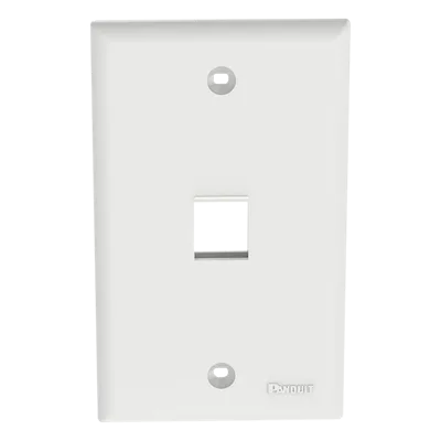 Placa de Pared Vertical / Estilo Plano / 1 Puerto Keystone / ABS / 69.8 x 114.3 mm / 2.75 x 4.5 pulg. / Blanco