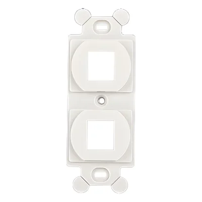 Marco de Módulo Dúplex / 2 Espacios Keystone / Placas NEMA 106 / ABS / 4.10' x 3.28' / Blanco Mate