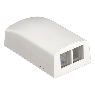 Caja de Montaje en Superficie / 2 Puertos Keystone / ABS / 1.95 x 1.13 x 3.65 in / Marfil