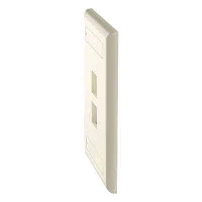 Placa de Pared Vertical / 2 Puertos Keystone / Diseño Plano / 69.8 x 114.3 mm / 2.75 x 4.5 pulg. / Color Marfil