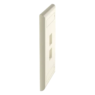 Placa de Pared Vertical / 2 Puertos Keystone / Diseño Plano / 69.8 x 114.3 mm / 2.75 x 4.5 pulg. / Color Marfil