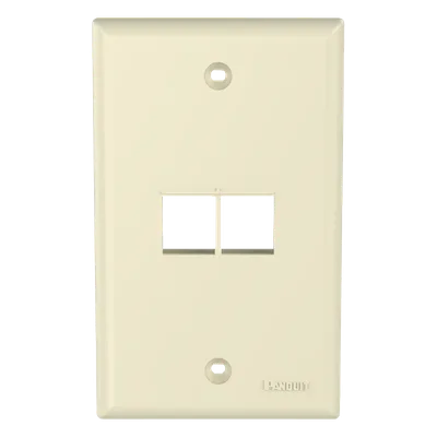 Placa de Pared Vertical / 2 Puertos Keystone / ABS / 2.75 x 4.5 Pulg. / Marfil